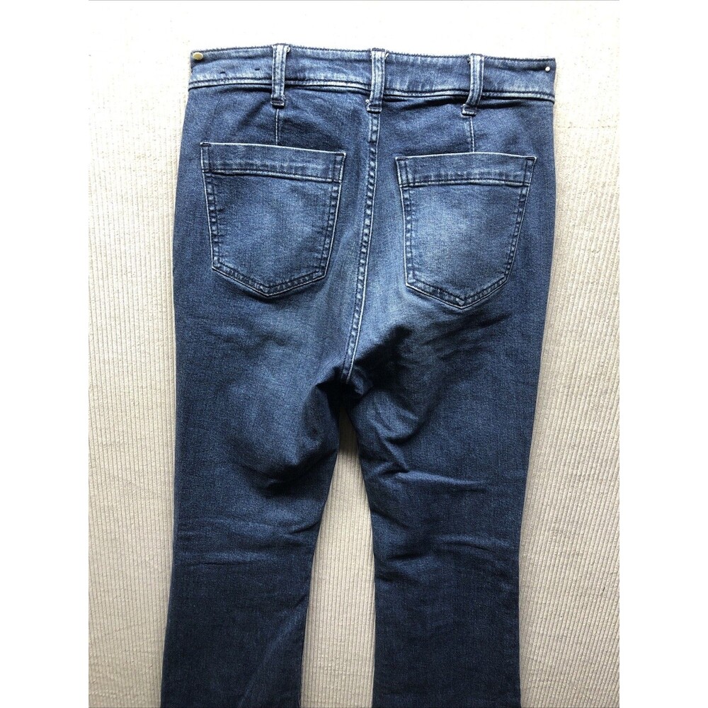 Gap Denim Jeans 70s Flare Size 2/26R Sailor Buttons Distressed - Picture 14 of 16